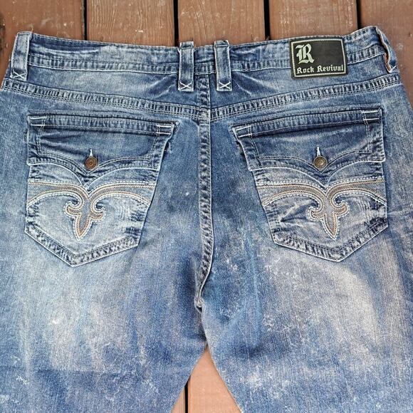 %Rock Revival Jeans Ajay Alt Straight Men Blue Size 44x32 / J2